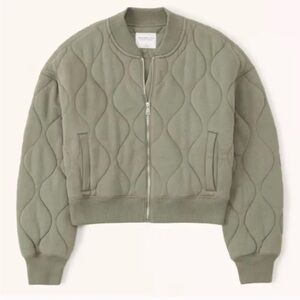 EUC Abercrombie & Fitch Onion Quilted Bomber Jacket - Green - Medium